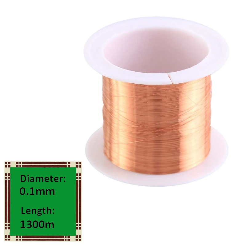 100 g emaillierter Kupferdraht, 0,1 mm–1,5 mm, hochpräziser Magnetwickeldraht für Transformatoren, Motoren, Relais, Induktivitäten (1300 m–6 m)