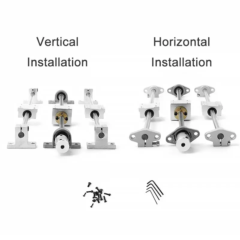 1SET 3D Printer Guide Rail Sets T8 Lead Screw Length 100-1000mm+Linear Shaft 8+KFL08 KP08 SK8 SHF8 SC8UU+Nut Housing+Coupling