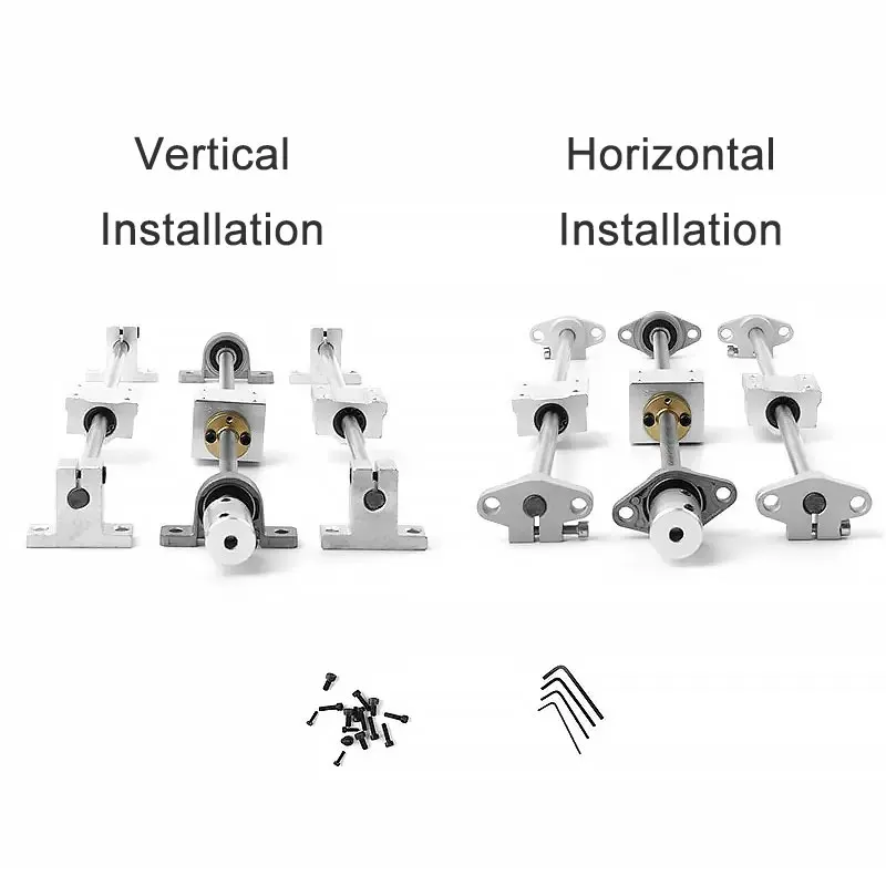 Imagem -02 - Impressora Guia Ferroviário Conjunto t8 Parafuso de Chumbo Comprimento 100 1000 mm Mais Eixo Linear Mais Kfl08 Kp08 Sk8 Shf8 Sc8uu Mais Porca de Acoplamento 3d