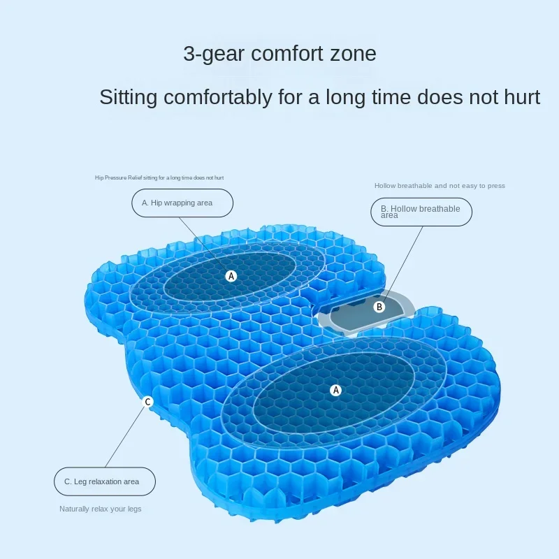 Orthopedic Hemorrhoid Relief Cushion Office Long Sitting Seat Pad Tailbone Decompression Waist Support Cushion
