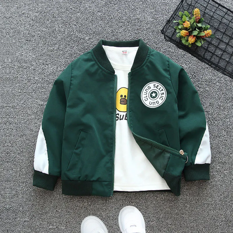 New Spring Boys Jackets Fashion Kids Letter Pentagram Print Sport Coats for 2-12 Years Teenage Children Clothes Casual Outerwear