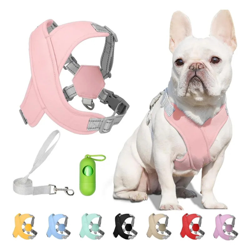 

No-Pull Dog Harness Leash - Adjustable Reflective Vest for Small Dogs, Escape-Proof Chest Strap Walking Set