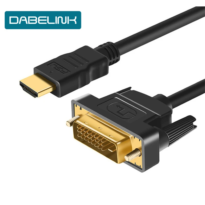 HDMI-compatible cable to DVI Cable Male 24+1 DVI-D Male Adapter Gold Plated 1080P for TV PC Projector /3 1m 1.8m 2m