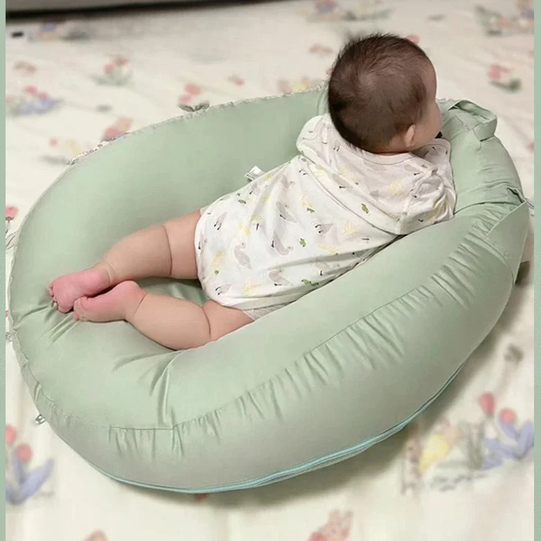 Baby Anti-spitting Milk Slope Pad Lying Nursing Pillow 100% Organic Cotton Portable Baby Lounger Pillow Newborn Cushion Nest