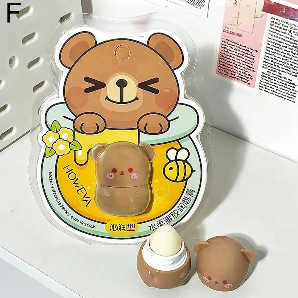 Pelembap bibir beruang air Gel lembut Mi kelinci kecil pelembap bibir melembabkan dan melembapkan bibir untuk L2y7 panjang