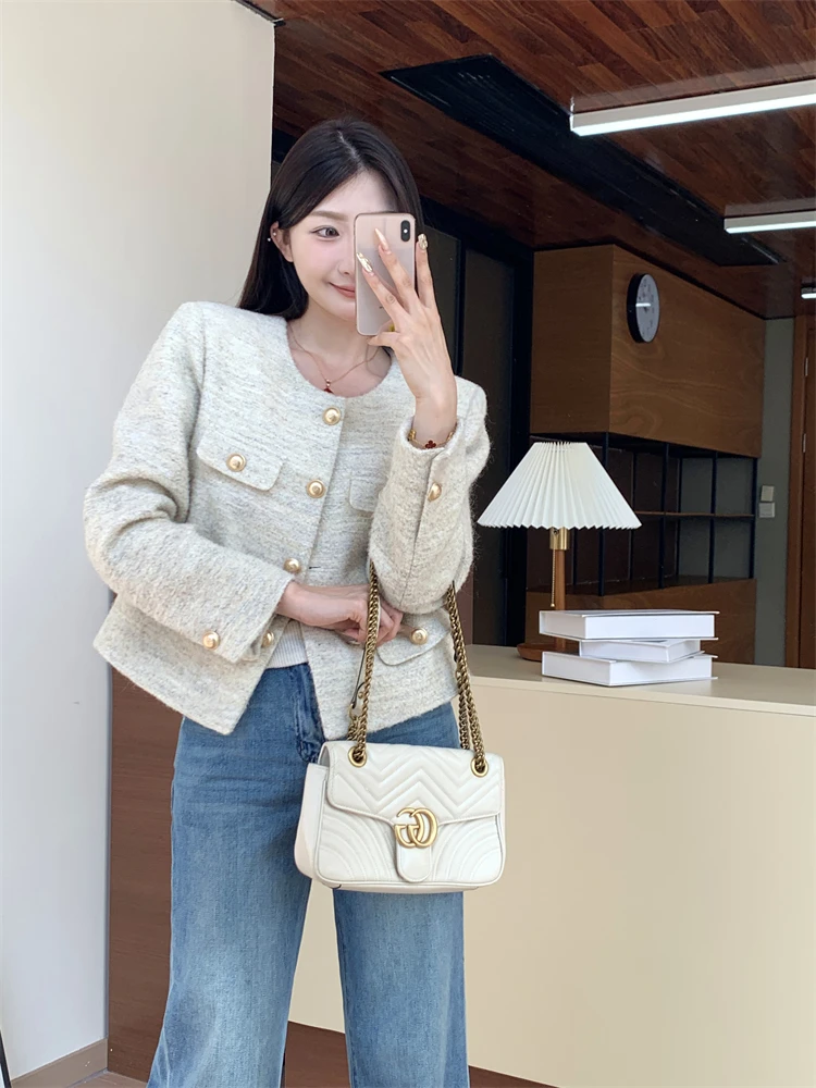 

Классическое женское пальто Sweet Wool от бренда Megua, весна 2026, из смесового полиэстера, теплое, длинное, с круглым вырезом, топ