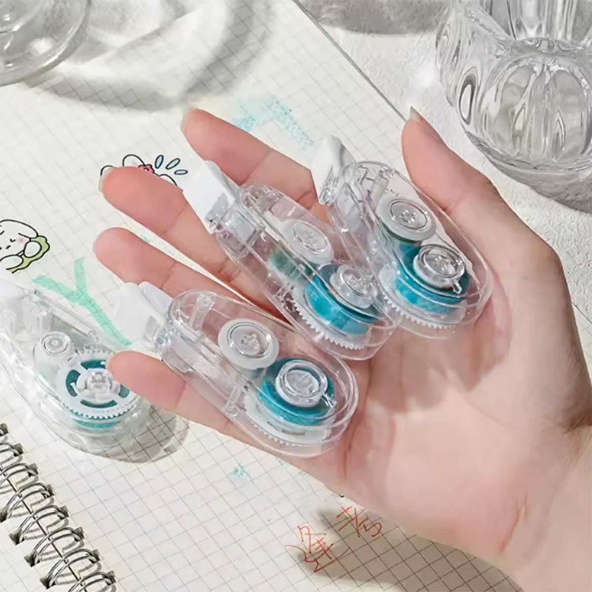 Mini cinta adhesiva de doble cara, pegamento japonés, revestimiento de puntos, desechable para planificador Dokibook, accesorios, herramienta de bricolaje, 1 ud.
