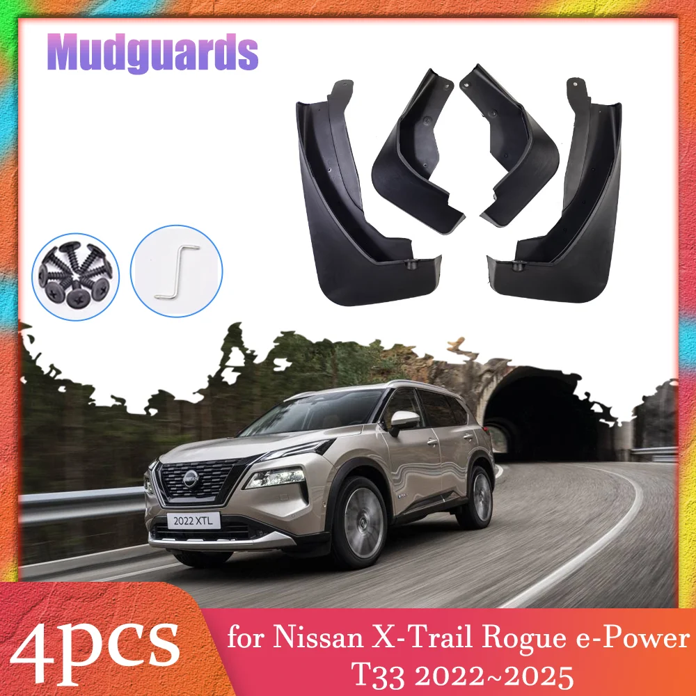 

3d брызговики для Nissan X-trail Rogue E-power T33 2022 ~ 2025, брызговики, крышка S, передние и задние аксессуары