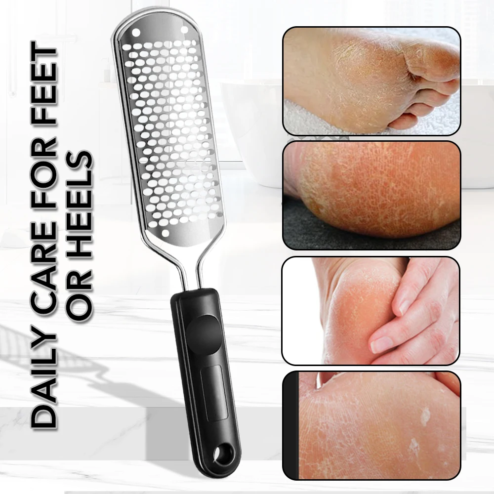 2 ピース/セット足ファイルカルスリムーバーステンレス鋼足やすりプロフェッショナルスクラバーペディキュアツールプレミアムフットケアツール
