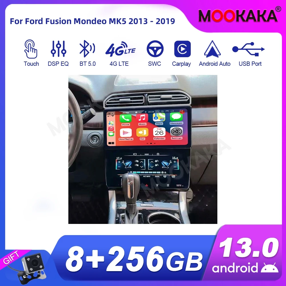 

Автомагнитола 2DIN для Ford Fusion Mondeo MK5 2013 - 2019 Android, стереоприемник, Авторадио, мультимедийный плеер с GPS Навигатором, головное устройство