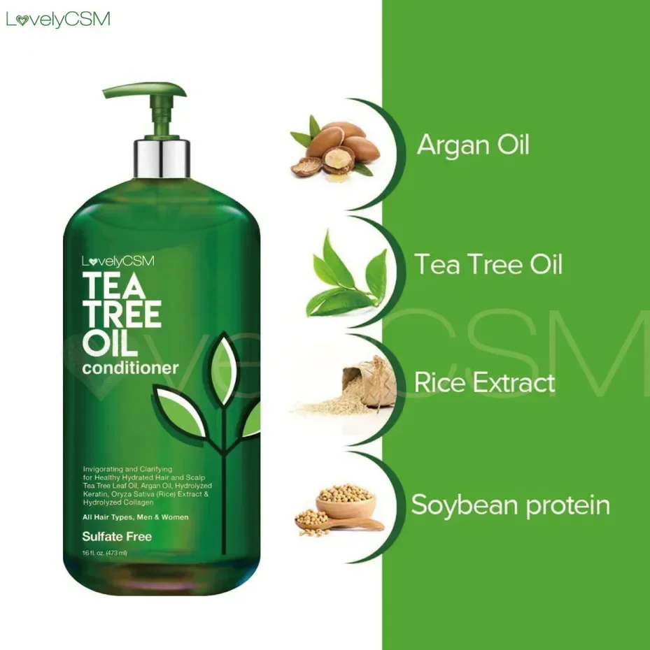 473ml Tea Tree Oil Shampoo Moroccan Argan Oil Shampoo Conditioner Home Care Set Hair Shampoo and Conditioner