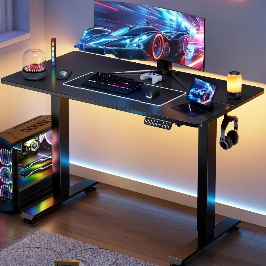 

Electric Height Adjustable Standing Desk 47.2 Inch with Wood Desktop for Work and Home Office Ideal for Computer Use Gaming Wri