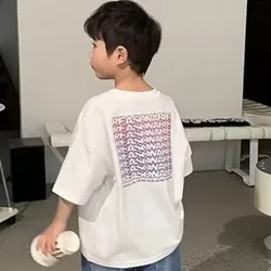 Short T-shirt For A Boy Children's Tops Boys Clothes 6yrs To 12yrs Teenage T-shirts Summer Clothing Teenagers Sleeve Tee