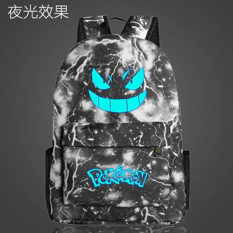 Gengar Monster Anime School Bag noctilucous Luminous backpack student bag Notebook backpack Daily backpack Glow in the Dark