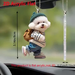 New creative cute puppy backpack pendant Acrylic car pendant cute teddy dog keychain best-selling casual accessories