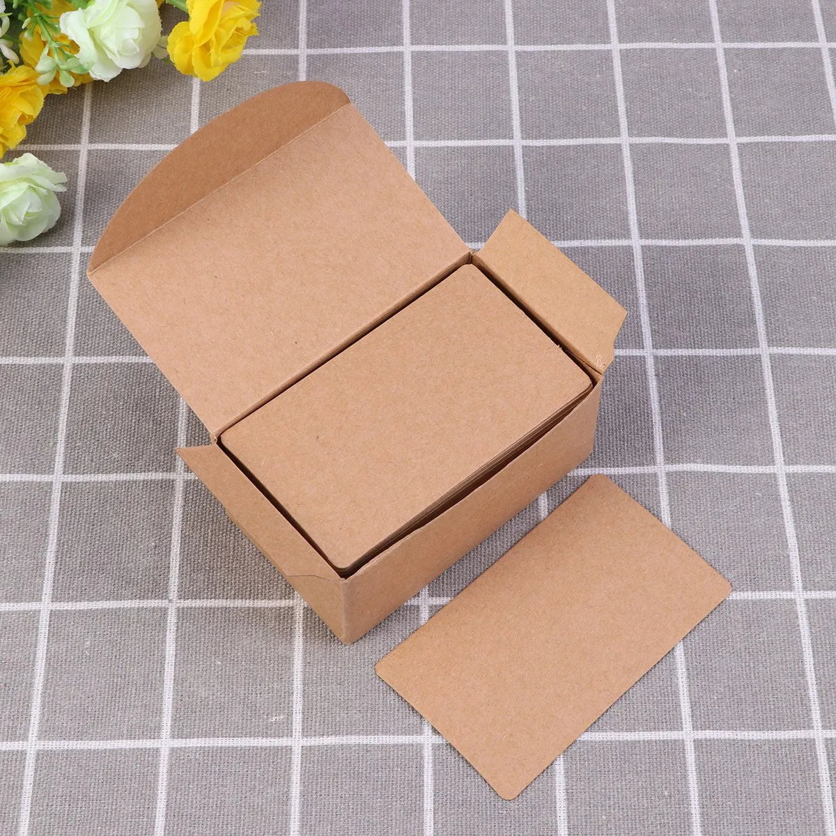 

100Pcs Kraft Blank Message Cards Double Sided Paper DIY Memo Pads Wedding Party Gift Tags Memo Pads Message Cards