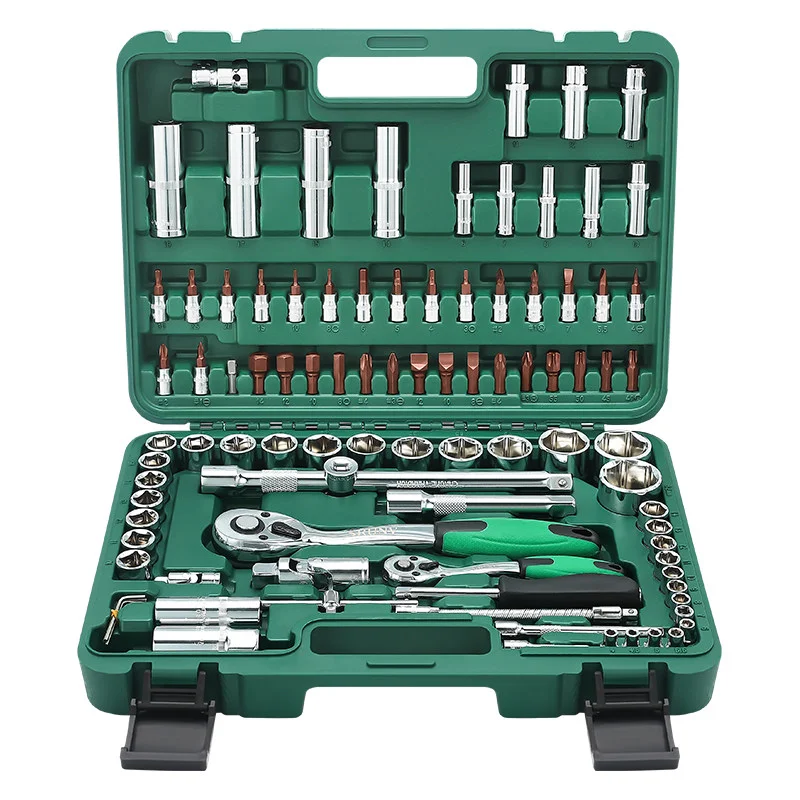 

108PCS Garage Workshop Workstation Tool Box Hand Tools Kits Set Ratchet Hardware