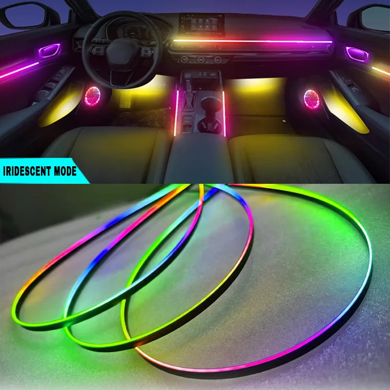 Neon Car LED Interior Lights RGB Ambient Light With APP Wireless Control Auto Atmosphere Decorative Lamp DIY Shape Party Decor