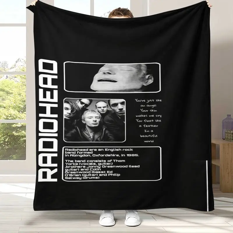 3D British Rock Band R-Radiohead Soft Flannel Throw Blanket,Cozy Warm Blanket for Bed,Sofa,Living Room,Picnic,Camping,Home Decor