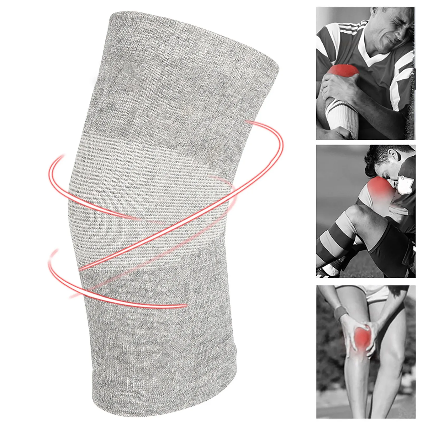 1Pc Sport Bamboo Charcoal Fiber Elastic Kneecap Comfortable Kneepad Protective Gear Free Size