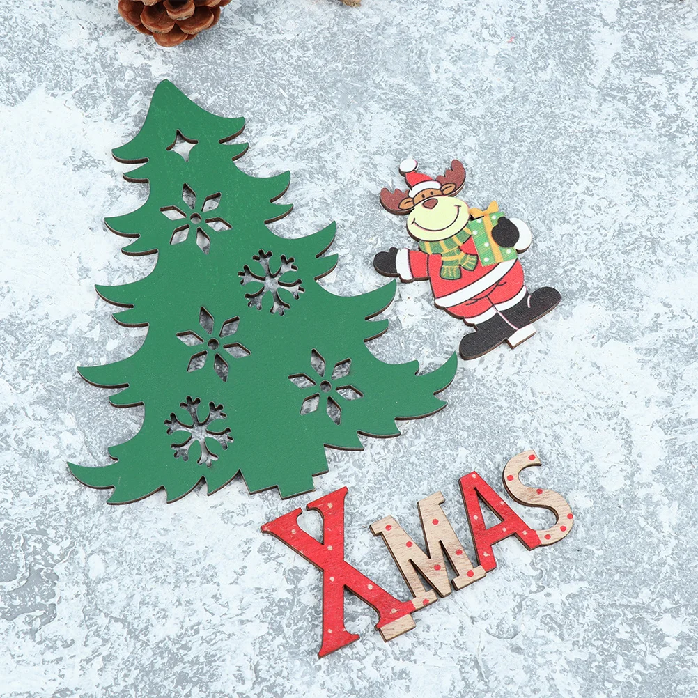 

3Pcs Christmas DIY Wooden Sleigh Decor Ornament for Table Home Office Mall Xmas Desktop Decoration Festive Holiday Scene Maker