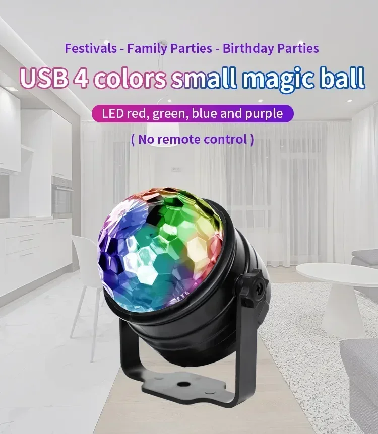 Lumières de fête disco DJ, mini couleurs, lumières de scène activées par le son, automatique pour les fêtes d'intérieur, danse, anniversaire, rave, bar, karaoké, Noël