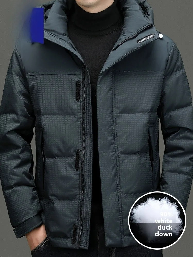 

Rn Мужское зимнее пальто Thiened Down Jaet с капюшоном, белое зимнее пальто Du Feather, теплое модное или Bread Sle Urban Busin Win...