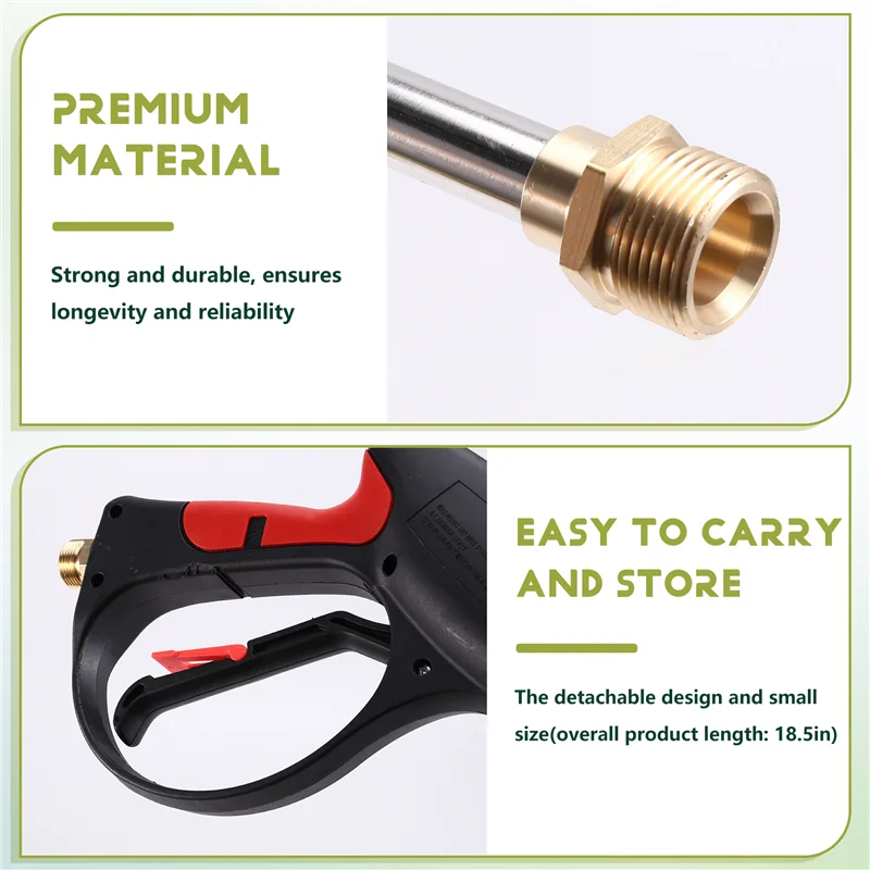 

M12K-High Pressure Car Power Washer Gun Spray Wand Lance Kit 2000PSI