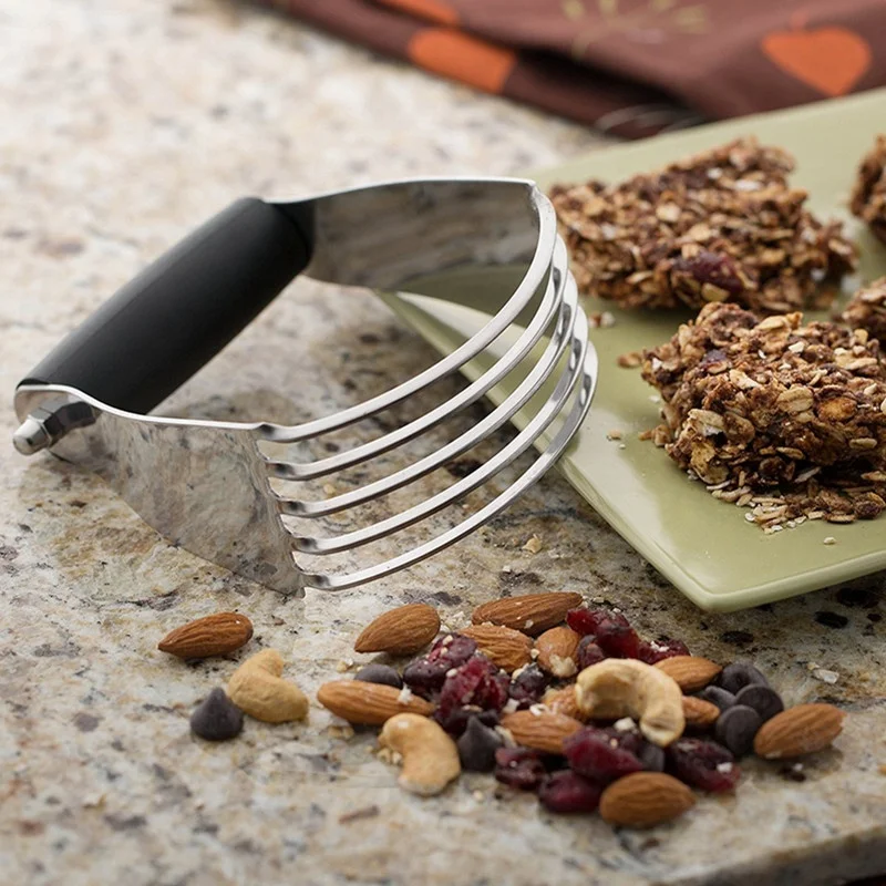 Heavy-Duty Stainless Steel Pastry Blender Baking Tools With Rubber Handle for Better Grasp Cake Tools