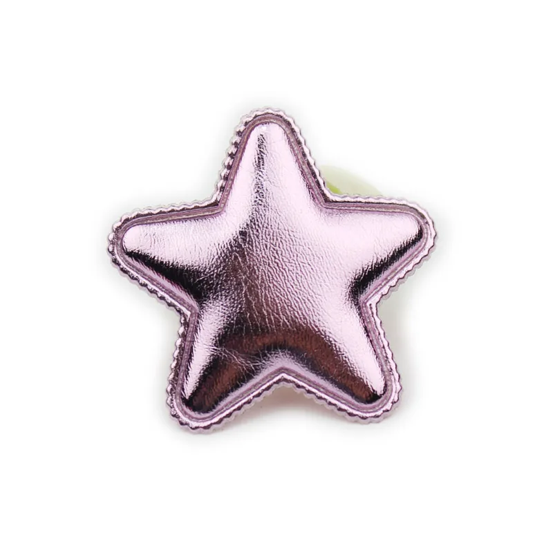 56Pcs 4.3cm PU Star Shape Padded Appliques For Children\'s Crafts Headwear Hairpin Handmade Patches Accessories Wholesale