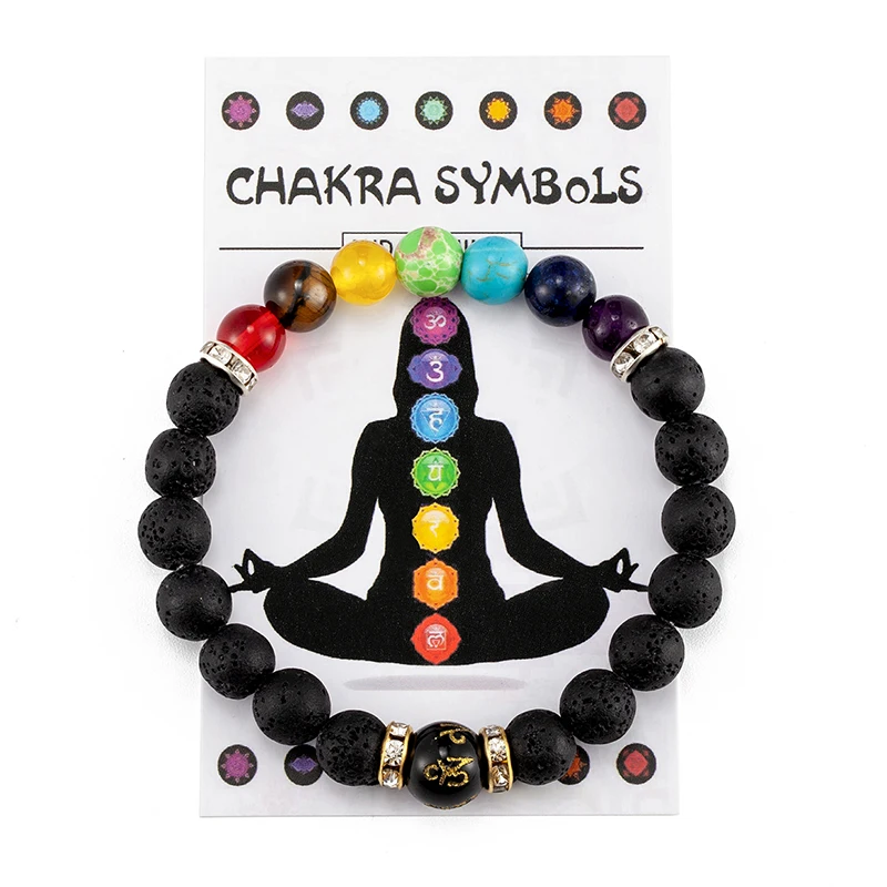 7 chakra Karcsat vel Jelentőség cardfor férfiak Nők Természetes Kristálytiszta Gyógyulás Szorongó félelem Ékszerek Mandala Jóga meditációt Karcsat Adomány