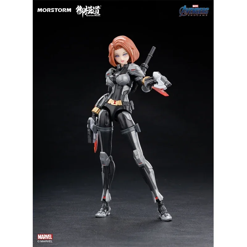 E-Model MORSTORM  MARVEL Avengers Black Widow Full Action Plastic Model Kit Assembled Model Action Figure Replaceable Body Faces