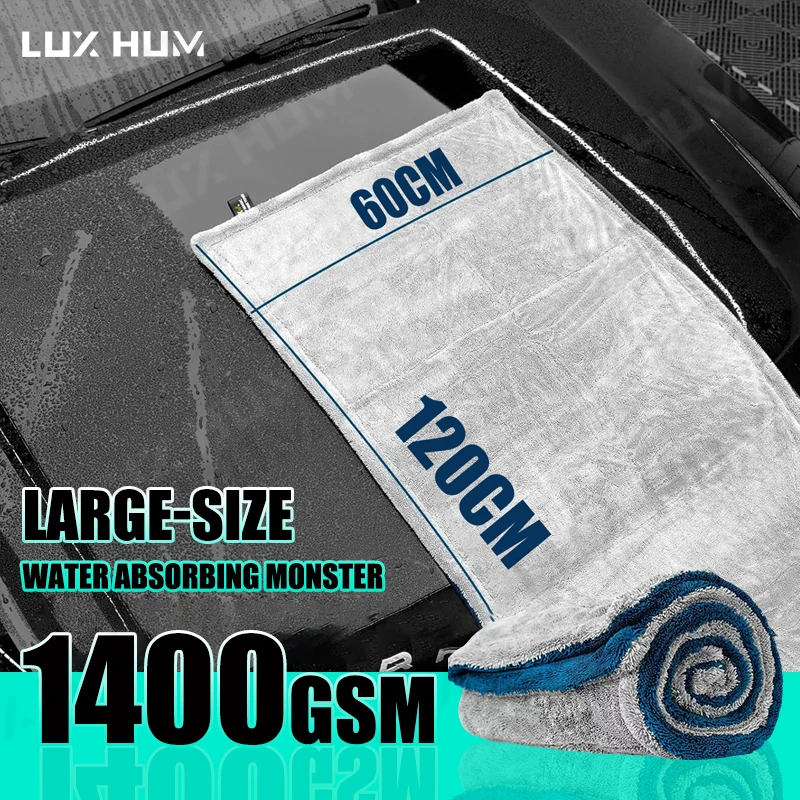 60x120cm Oversized Car Cleaning Towel High-Absorbent Thick Drying Towel for Car/Motorcycle Ultra Soft Scratch-Free Washing Towel