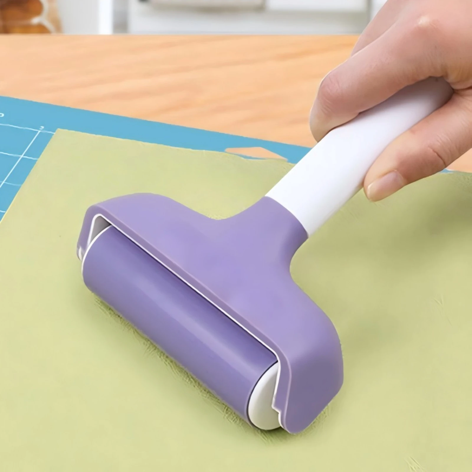 Embossing Roller Kit White Handle Needle Pen Felt Scraper Glitter-Textured Craft Tweezers Silver-Toned Clip for Printing Work