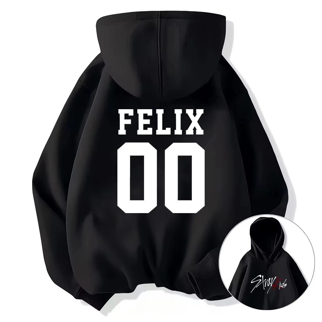 

2025 New Digital Printed Hoodie Casual Hip Hop Streetwear Sleeves Long Sleeve Fleece Pullover Unisex Sweater Comfortable