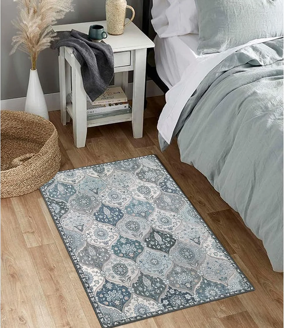 Marok kanis cher Gitter teppich 60x90cm Eingangs teppich rutsch feste wasch bare Innen tür matte kleiner Teppich für Badezimmer im Küchen bereich – Detail 4