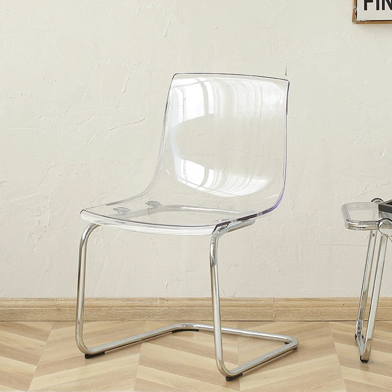 

Nordic Furniture Transparent Acrylic Chair Creative Dining Stool Home Modern Backrest Seats Office Chairs Bedroom Dressing Stool