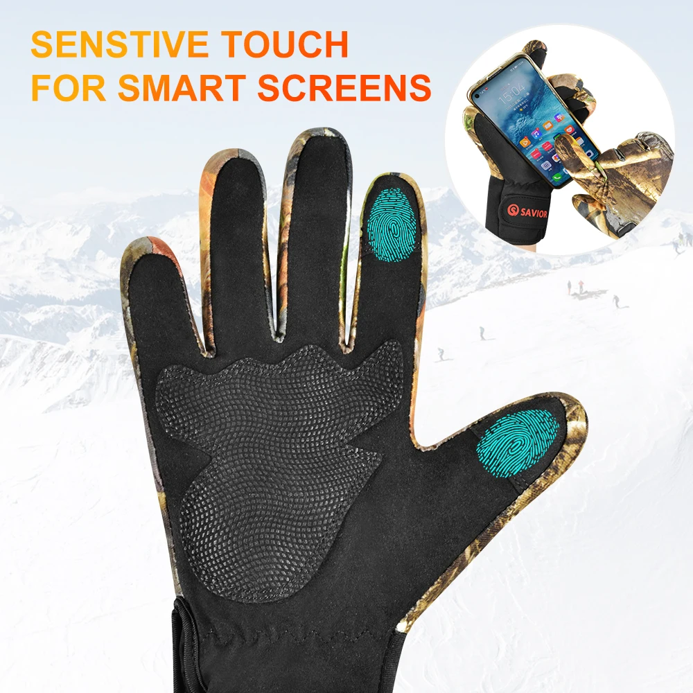 Retter Hitze Ski handschuhe wasserdicht beheizt Touchscreen batterie betriebene Motorrad rennen Reit handschuhe Winter im Freien