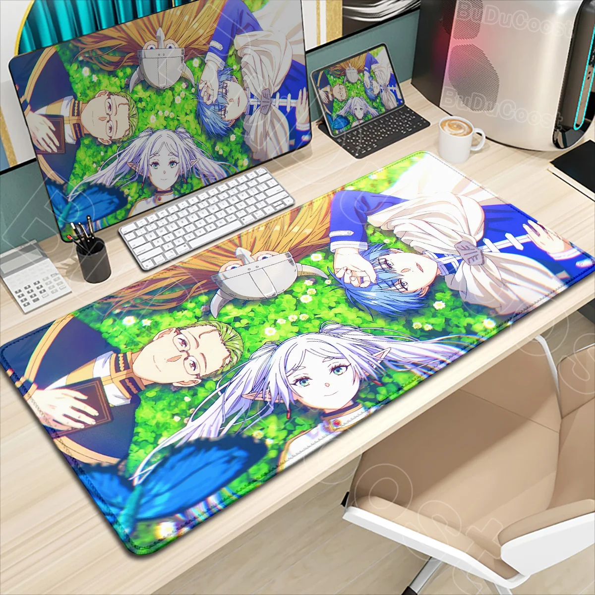 

New Pretty Wallpaper Anime Frieren Mousepad HD Gaming Office Desk Large Computer Non-slip Lock Edge Mouse Pad Laptop Accessories