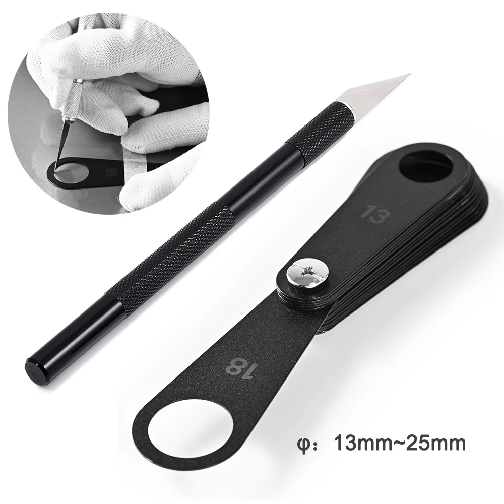 FOSHIO Wrapping Car Film Cutting Template Tool Set Parking Sensor Reverse Radar Circular Stencil Vinyl Tint Craft Cutter Knife