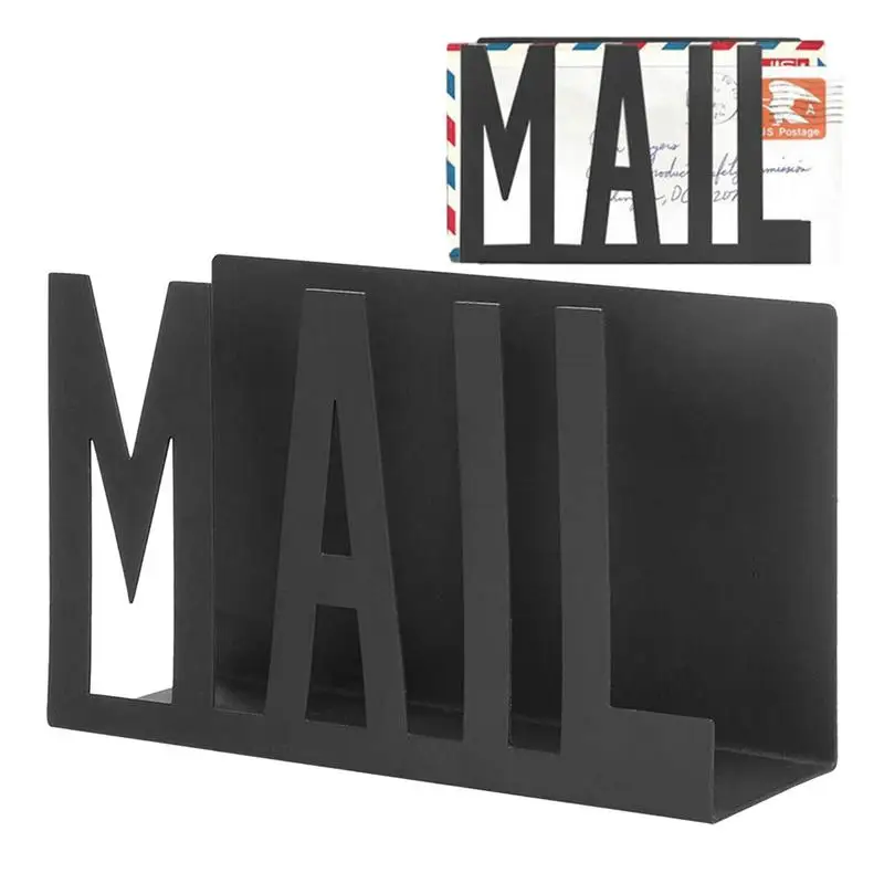 

Desk Mail Stand Desktop Metal Cutout Organizer Rack For Mails Stylish Cutout Storage Documents Notepads Letters Envelopes Office