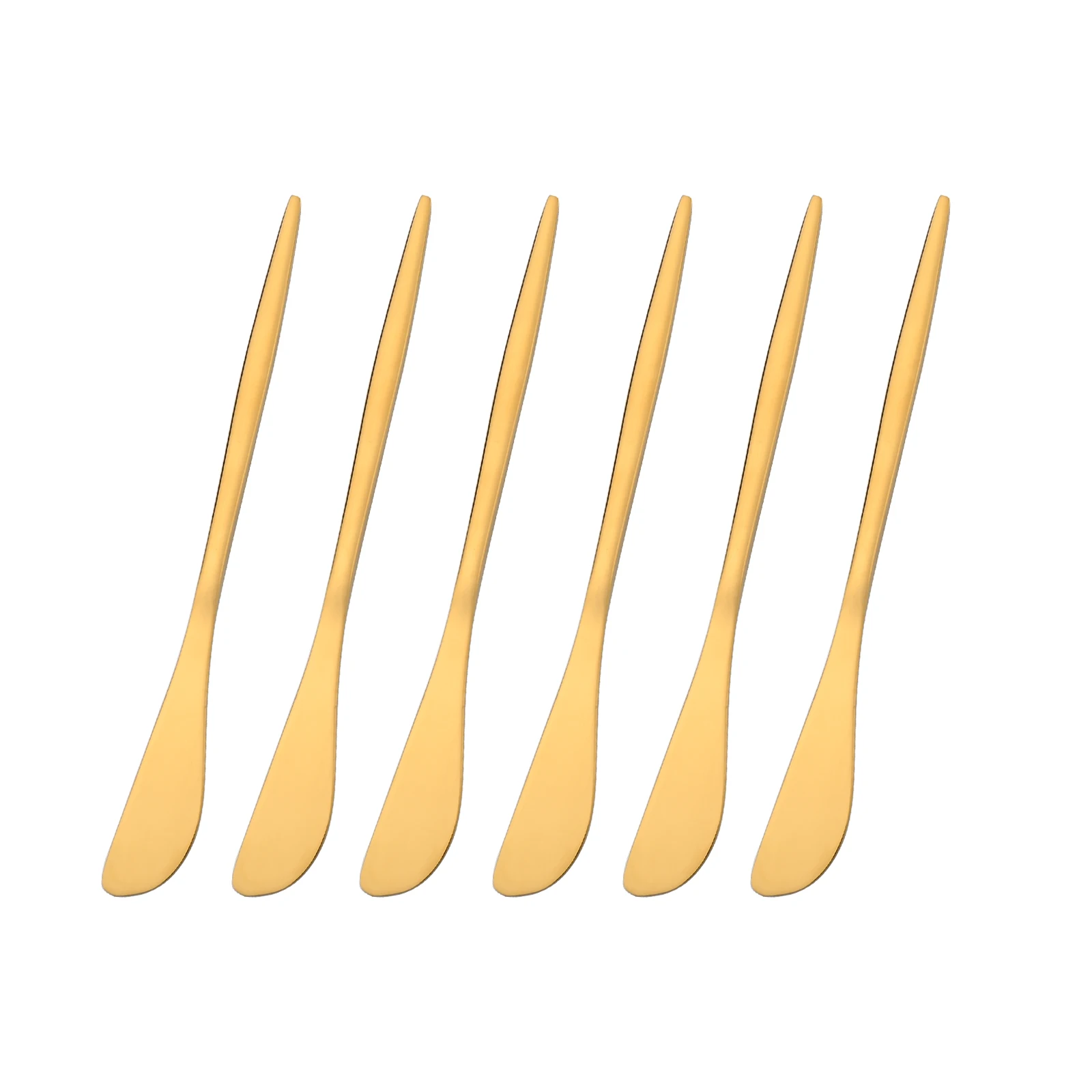 Gold 6Pcs Butter Knife Cheese Cutter Stainless Steel Cheese Dessert Knife Cream Wipe Cream Bread Jam Tools Kitchen Gadget