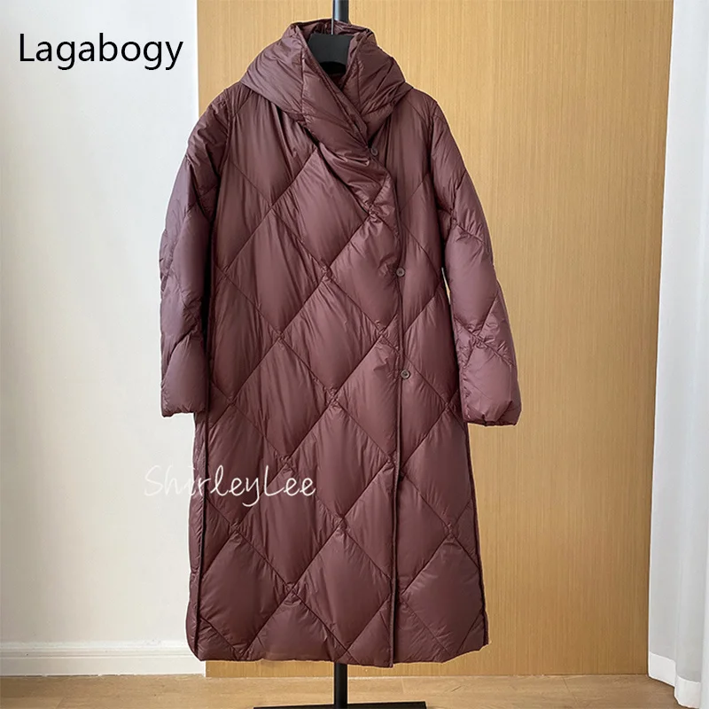

Jacket 90% 2023 Long Parkas Winter Women White Duck Down Coats Female Hooded Warm Puffer Overcoat Ultra Light Outwear