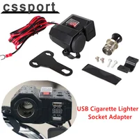 Impermeable 12V puerto de salida de pantalla de alimentación LED Split X2D2 Dual USB motocicleta encendedor de cigarrillos adaptador de voltaje Scooter