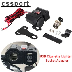 Waterproof 12V Power Display Outlet Port LED Split X2D2 Dual USB Motorcycle Cigarette Lighter Socket Adapter Voltage Scooter