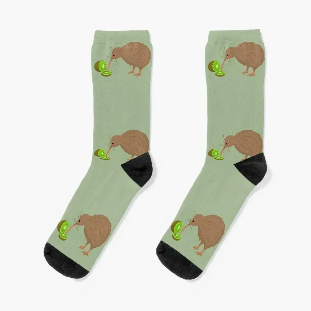 

Kiwi Cannibalism, Cute New Zealand Kiwi Bird Eating Kiwi Fruit Socks luxury Run hiking Socks Girl Men's