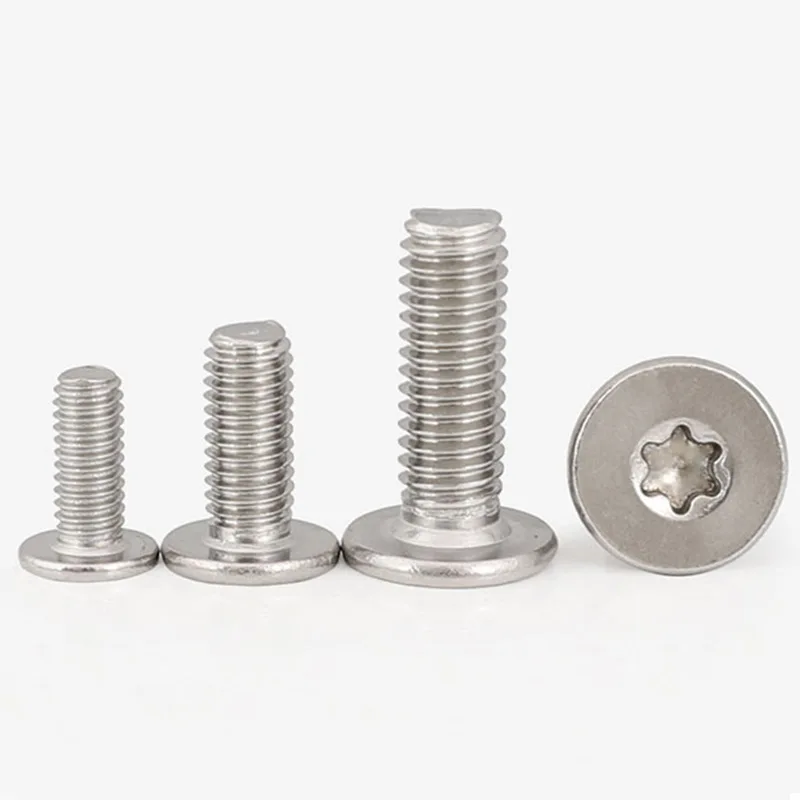 10pcs/lot M1.6 M2 M2.5 M3 M4 M5 M6 M8 304 Stainless Steel CM Six-leaf Torx Ultra-thin Ultra-low Flat Wafer Head Bolts