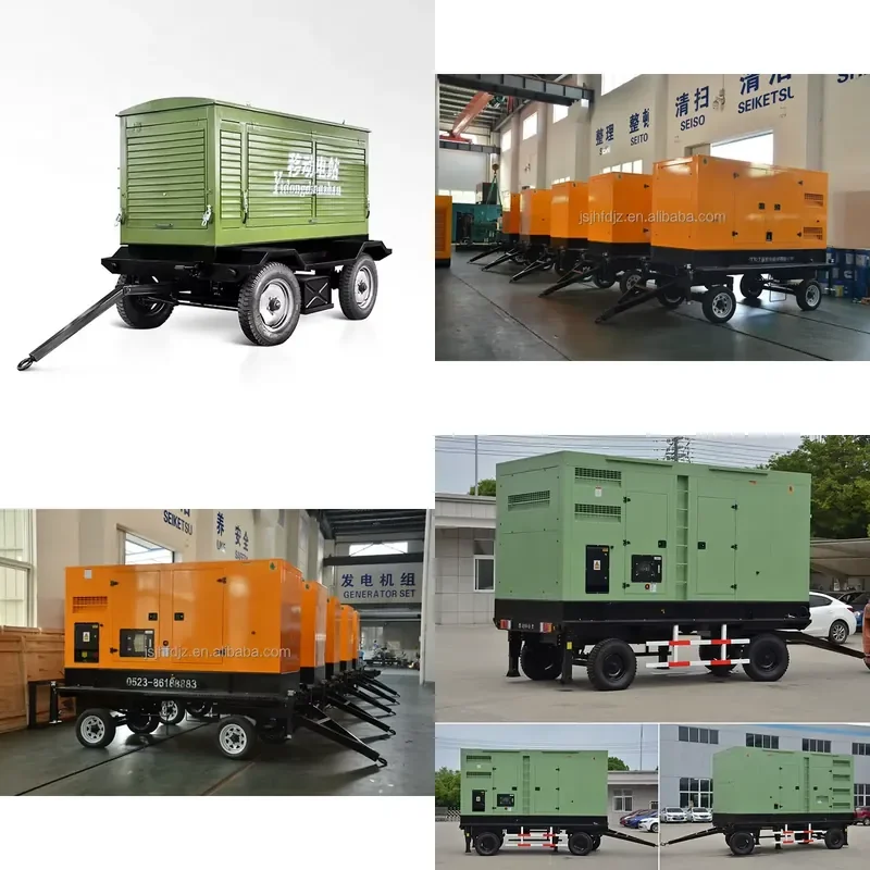 Trailer Silent 80kW Auto Start Power Generator Large 100kVA Three-Phase Used Genset Gerador for Power Plants
