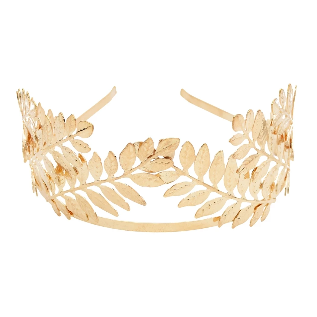 Greek Roman Goddess Olive Leaf Metal Headbands Headdress Bride Tiara Wedding Accessories Miss Universe Girl\'s Crown Head Jewelry