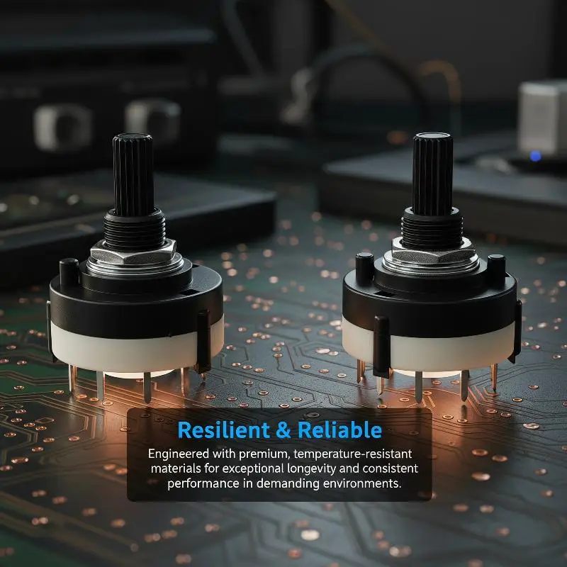 RS26 Rotary Band Selector Switch 1-4 Pole Position 3/4/6/12 Adjustable Gears for Hobbyist Electronic DIY Project Circuit Control